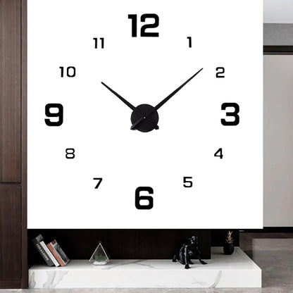 3D modernus sieninis laikrodis, klijuojamas prie sienos, juodas, XXL, 130 cm, DIY