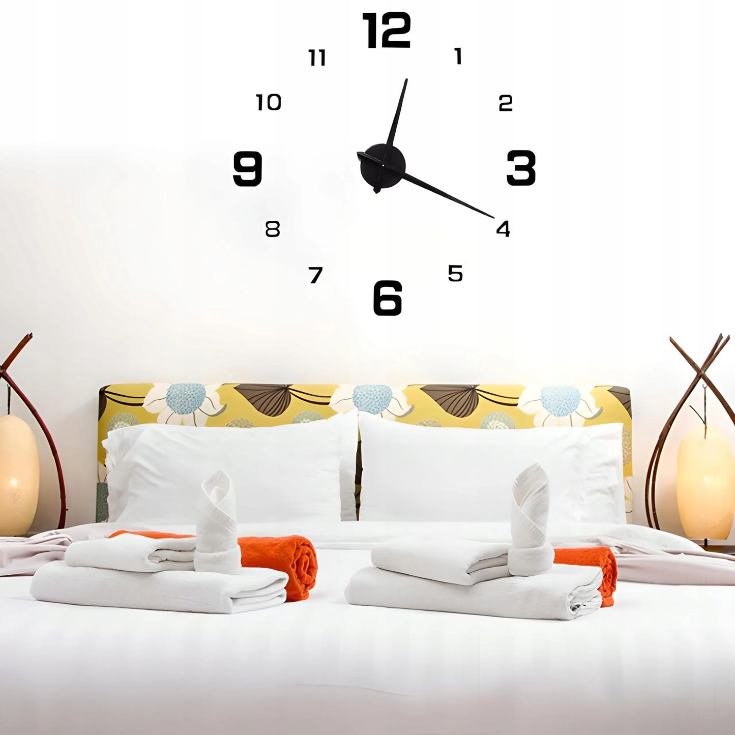 3D modernus sieninis laikrodis, klijuojamas prie sienos, juodas, XXL, 130 cm, DIY