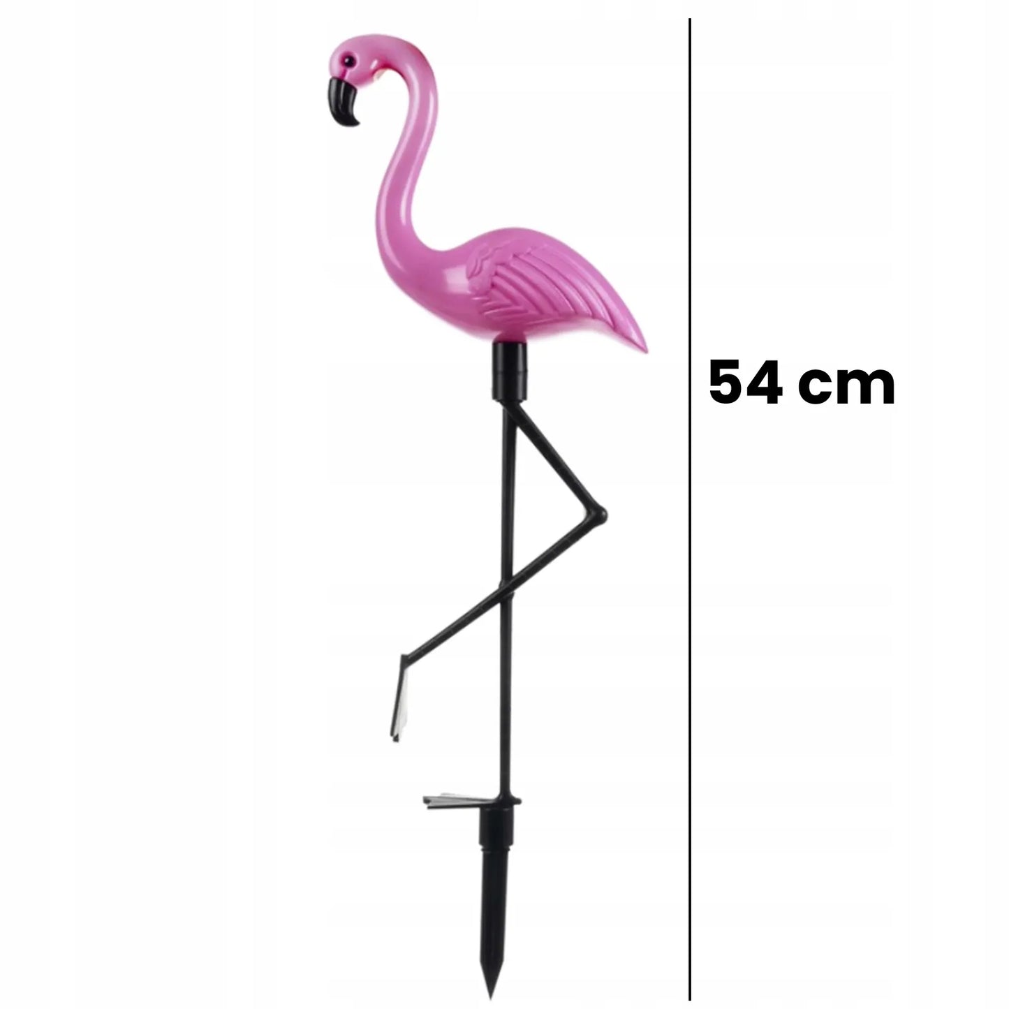 3x LED saulės sodo šviestuvai, įmeigiami į žemę, dekoratyviniai flamingai 54 cm