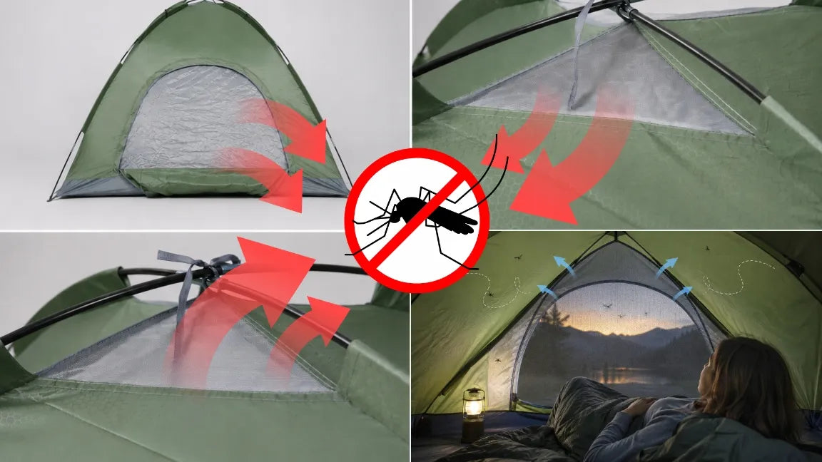 4-vietė kempingo palapinė vandeniui atspari aukšta greito surinkimo su tinkleliu nuo uodų Jack Mors