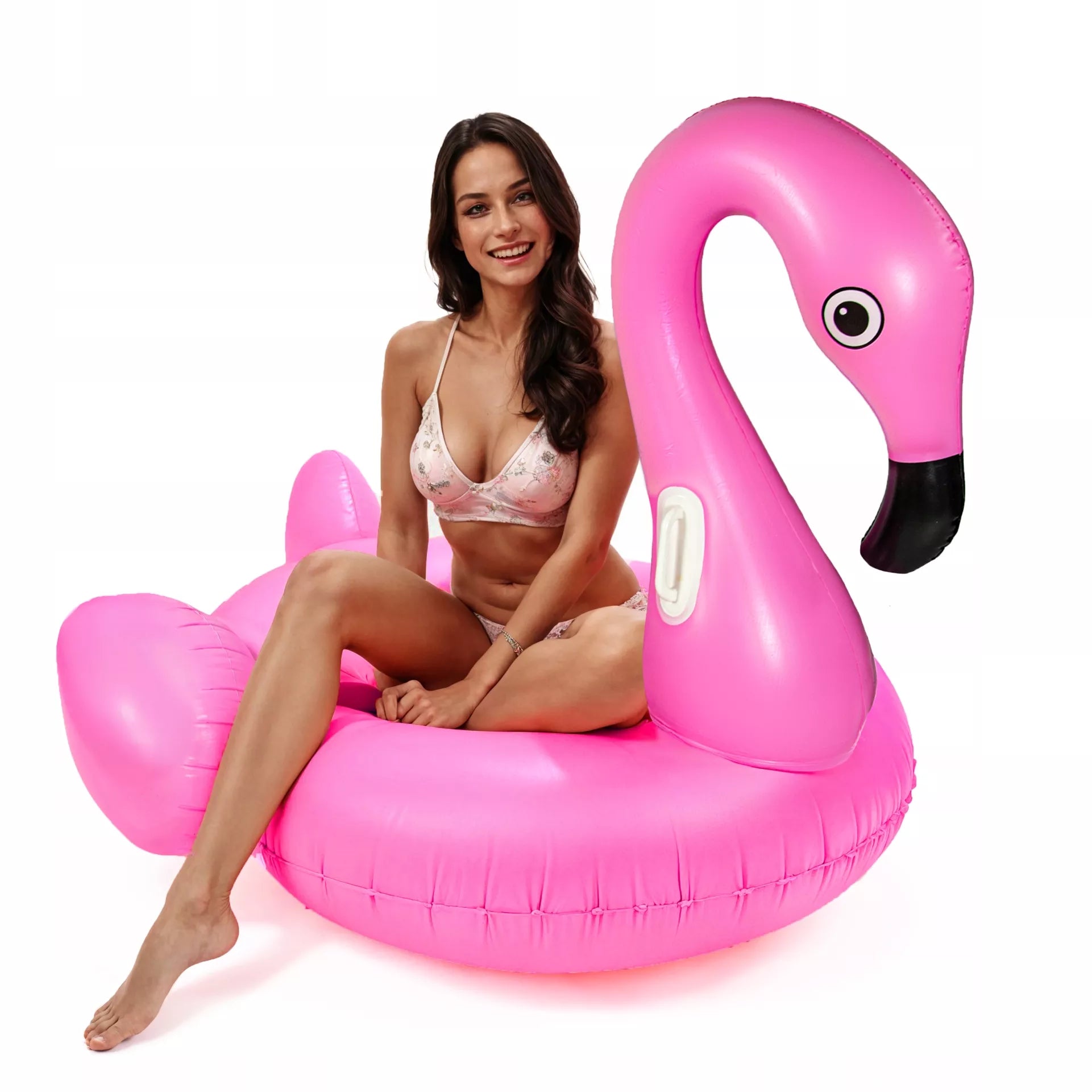 Pripuąiamas Flamingo DIDELis plaukimo ratas su sėdyne 217x200 cm