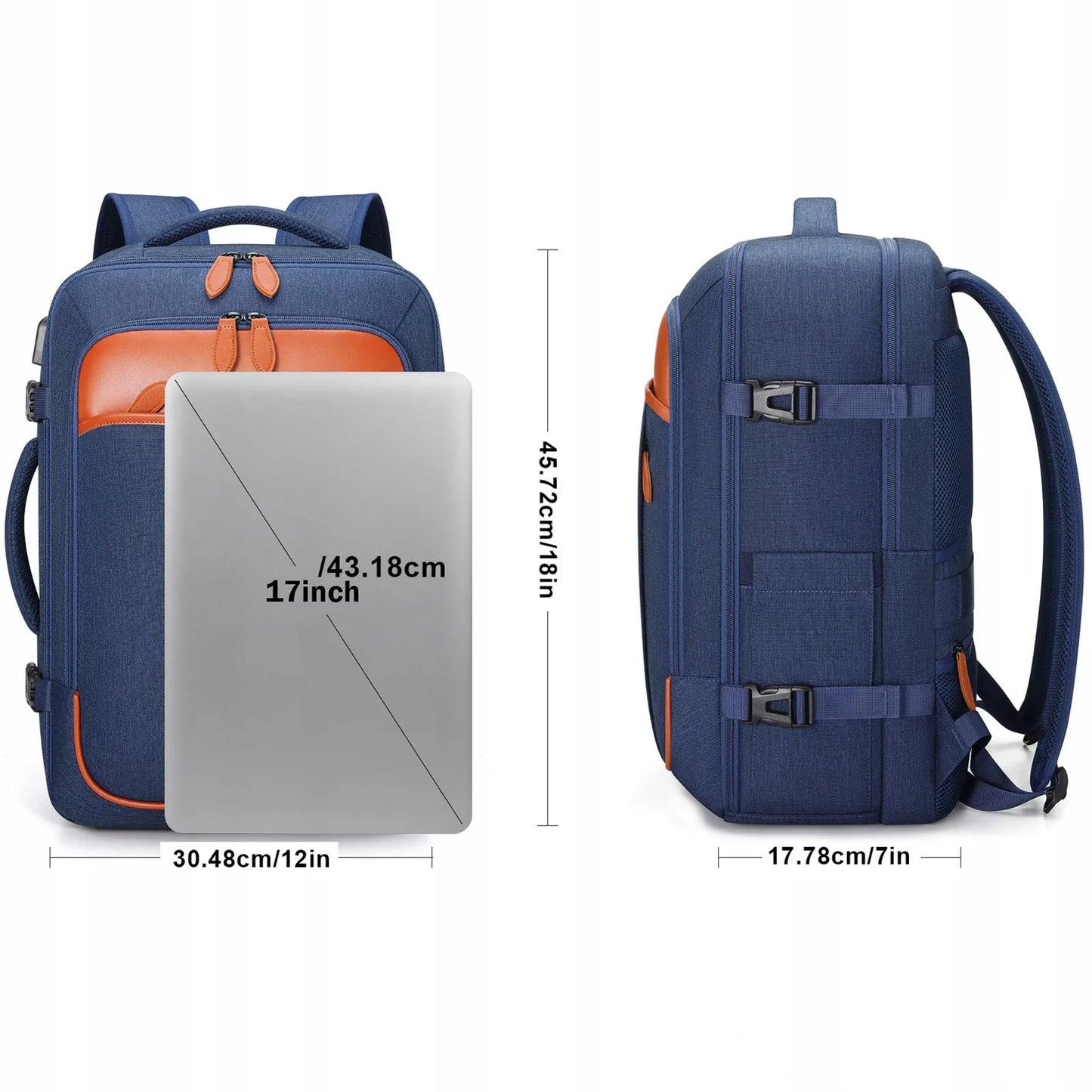 40L kelioninė kuprinė su 17" laptopo skyriumi (mėlyna)