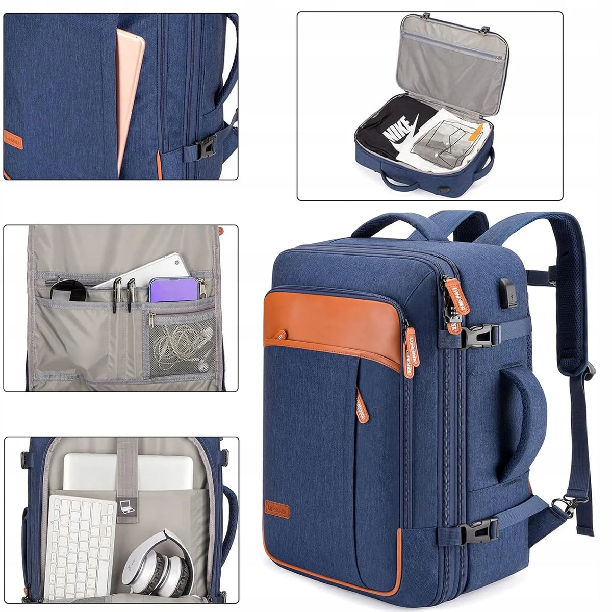 40L kelioninė kuprinė su 17" laptopo skyriumi (mėlyna)