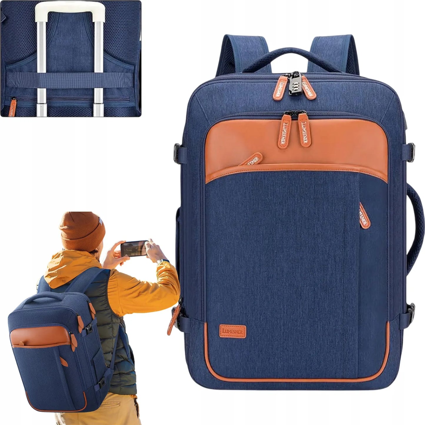 40L kelioninė kuprinė su 17" laptopo skyriumi (mėlyna)