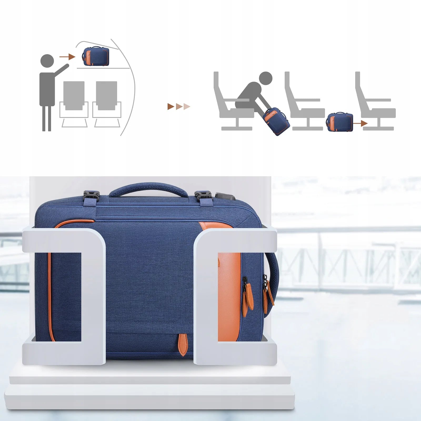 40L kelioninė kuprinė su 17" laptopo skyriumi (mėlyna)