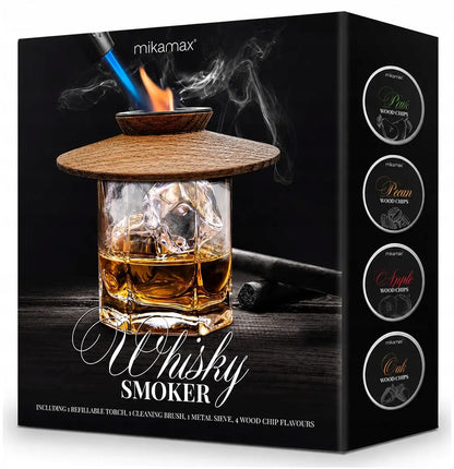 WHISKY SMOKER KŪPINĀŠANAS KOMPLEKTS + SKAIDAS - DĀVANA DRAUGAM VĪRIETIM