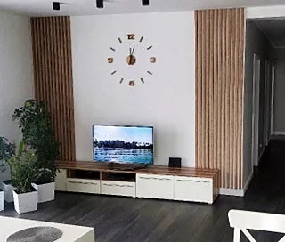 Medinis sieninis laikrodis ąžuolinis lipdomas EKO – 75 cm, didelis