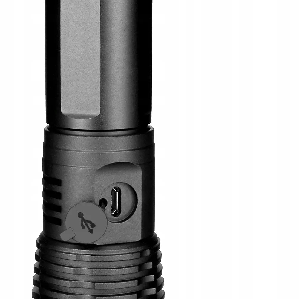 Galingas taktinis LED žibintuvėlis XHP50 ZOOM karinis