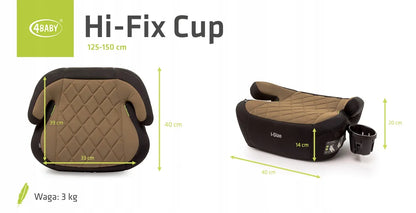 4BABY Hi-Fix CUP automobilinė kėdutė-paaukštinimas 22-36 kg, i-SIZE