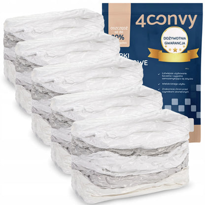 4CONVY 5x vakuuminis maišas patalynei, antklodėms, drabužiams 80x100x30, kubo formos, didelis