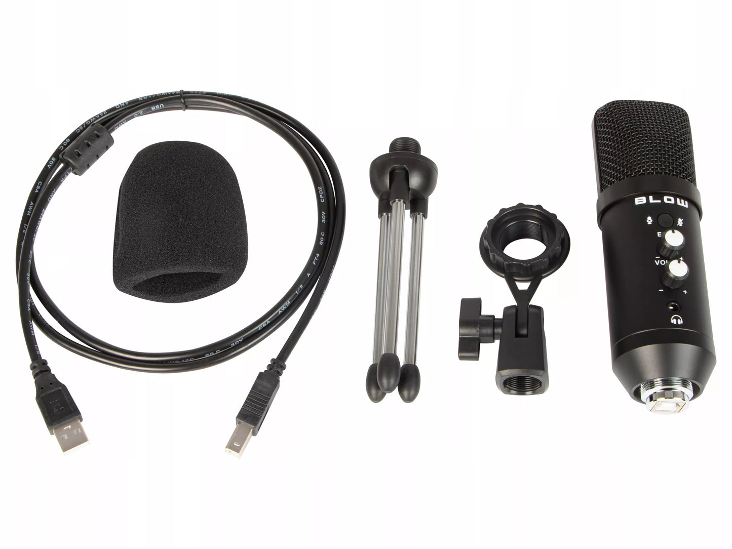 Žaidimų mikrofonas kompiuteriui – talpinis, studijinis, tripod laikiklis, USB