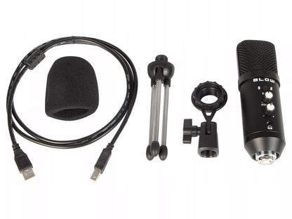 Žaidimų mikrofonas kompiuteriui – talpinis, studijinis, tripod laikiklis, USB