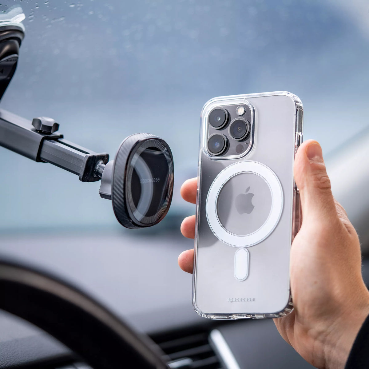 MagSafe magnetinis automobilio laikiklis – montavimui ant stiklo