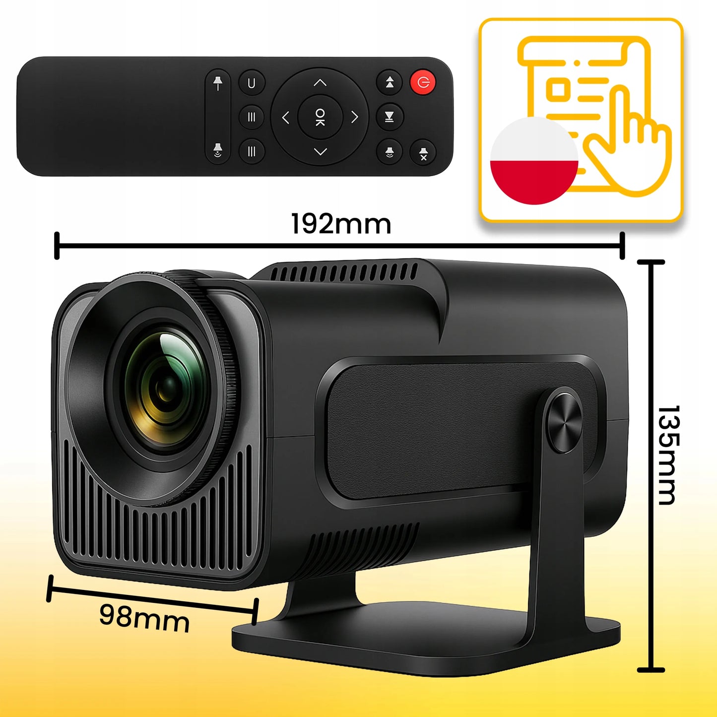 4K Android LED WiFi mini nešiojamasis Full HD projektorius HY320 su USB ir Jack jungtimi