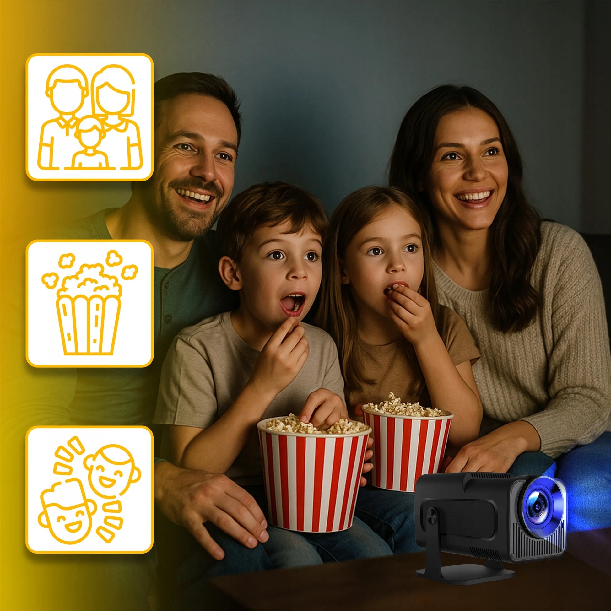 4K Android LED WiFi mini nešiojamasis Full HD projektorius HY320 su USB ir Jack jungtimi