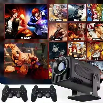 4K LED projektorius su „Android“, „Game Stick Pro“ ir 2 pulteliais