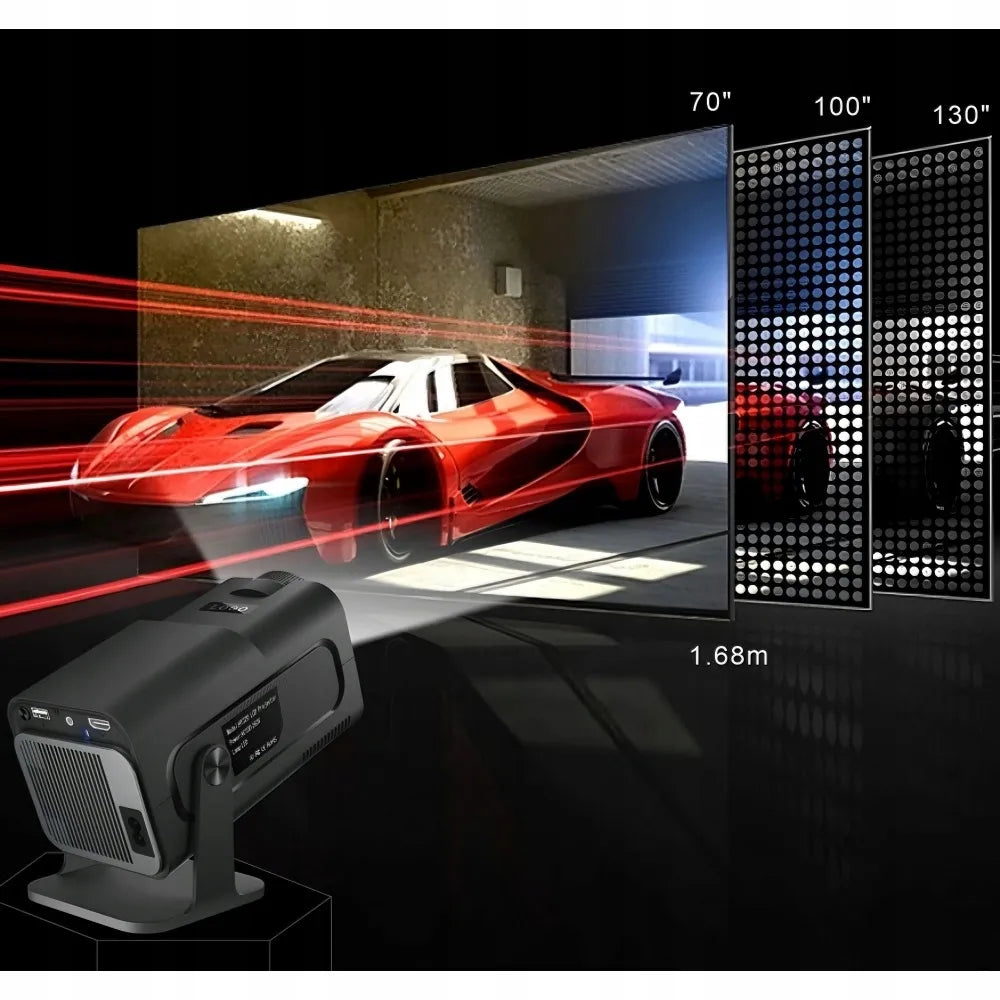 4K LED projektorius su „Android“, „Game Stick Pro“ ir 2 pulteliais