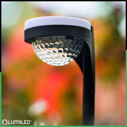 4x LED sodo saulės šviestuvas su įsmeigimo funkcija, dekoratyvinis lauko stulpas XL