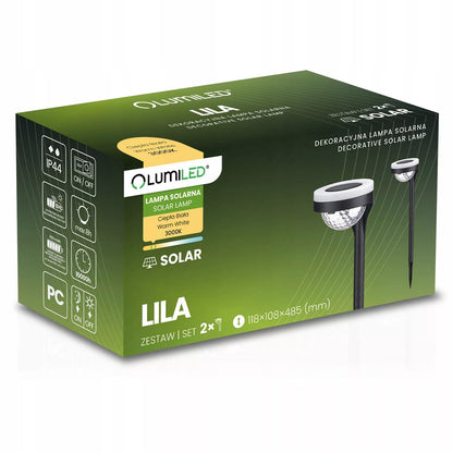 4x LED sodo saulės šviestuvas su įsmeigimo funkcija, dekoratyvinis lauko stulpas XL