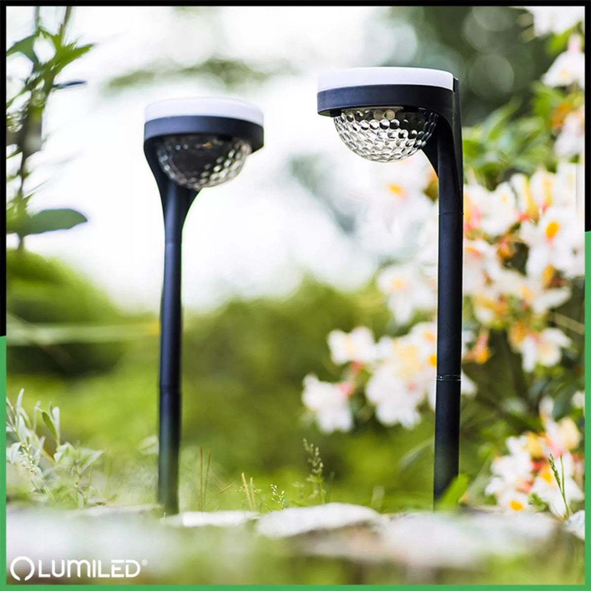 4x LED sodo saulės šviestuvas su įsmeigimo funkcija, dekoratyvinis lauko stulpas XL