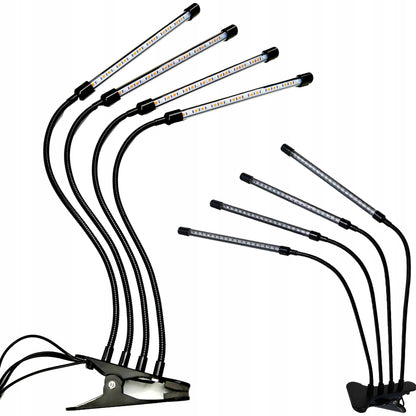 4x AUGALŲ AUGINIMO LEMPA, 80 LED, VISO SPEKTRO, 36 W + PULTELIS, RINKINYS