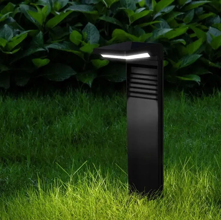 4x saulės energija maitinamas LED sodo stulpelis juodas 57cm dekoratyvinis šviestuvas