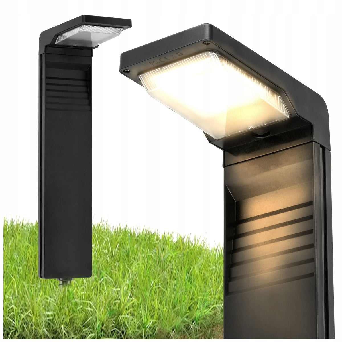 4x saulės energija maitinamas LED sodo stulpelis juodas 57cm dekoratyvinis šviestuvas