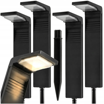 4x saulės energija maitinamas LED sodo stulpelis juodas 57cm dekoratyvinis šviestuvas