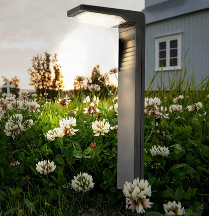 4x saulės energija maitinamas LED sodo stulpelis juodas 57cm dekoratyvinis šviestuvas