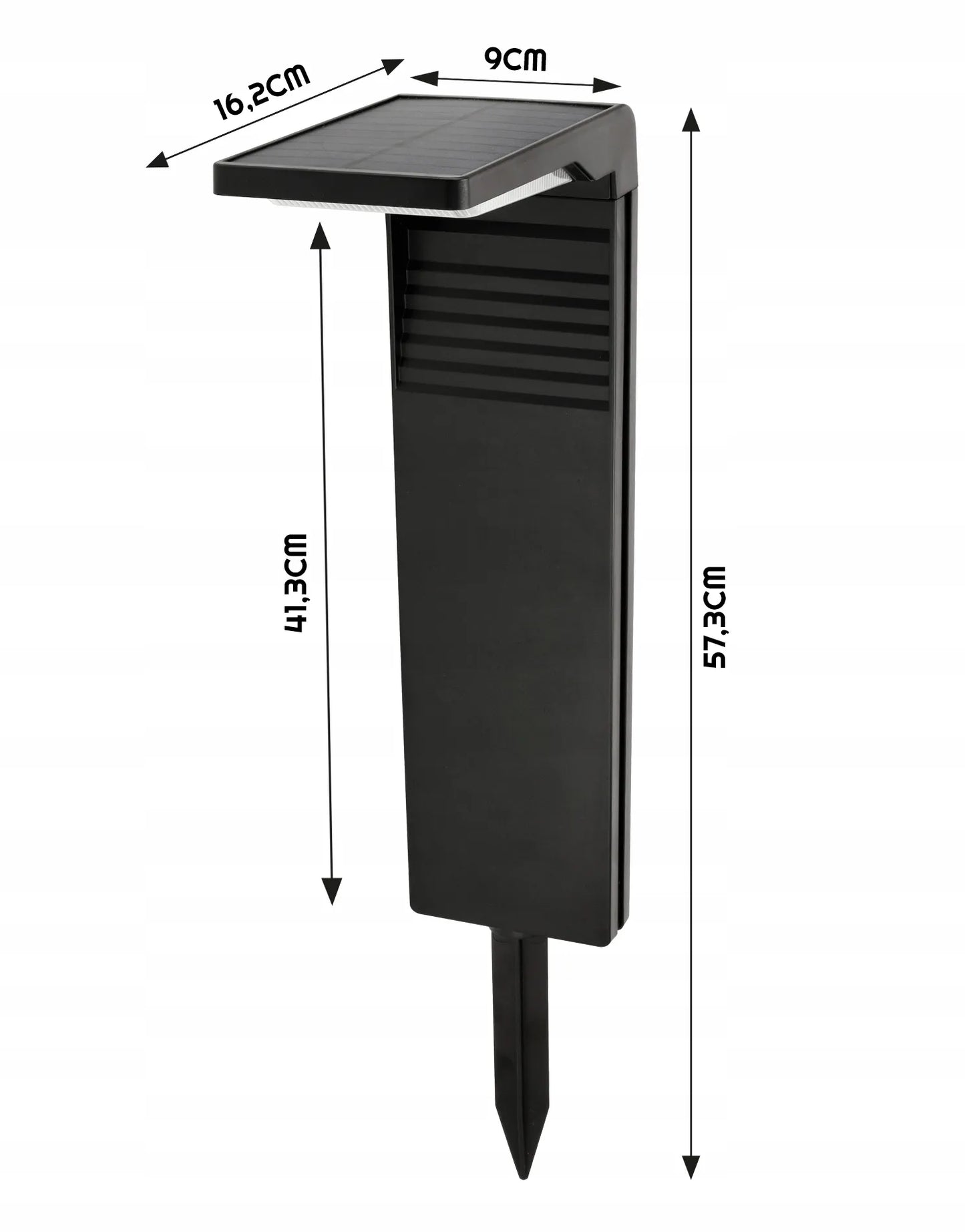 4x saulės energija maitinamas LED sodo stulpelis juodas 57cm dekoratyvinis šviestuvas