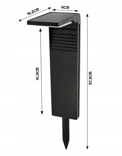4x saulės energija maitinamas LED sodo stulpelis juodas 57cm dekoratyvinis šviestuvas