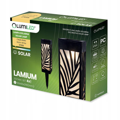 4x saulės energija maitinami LED sodo šviestuvai, įsmeigiami į žemę, dekoratyviniai