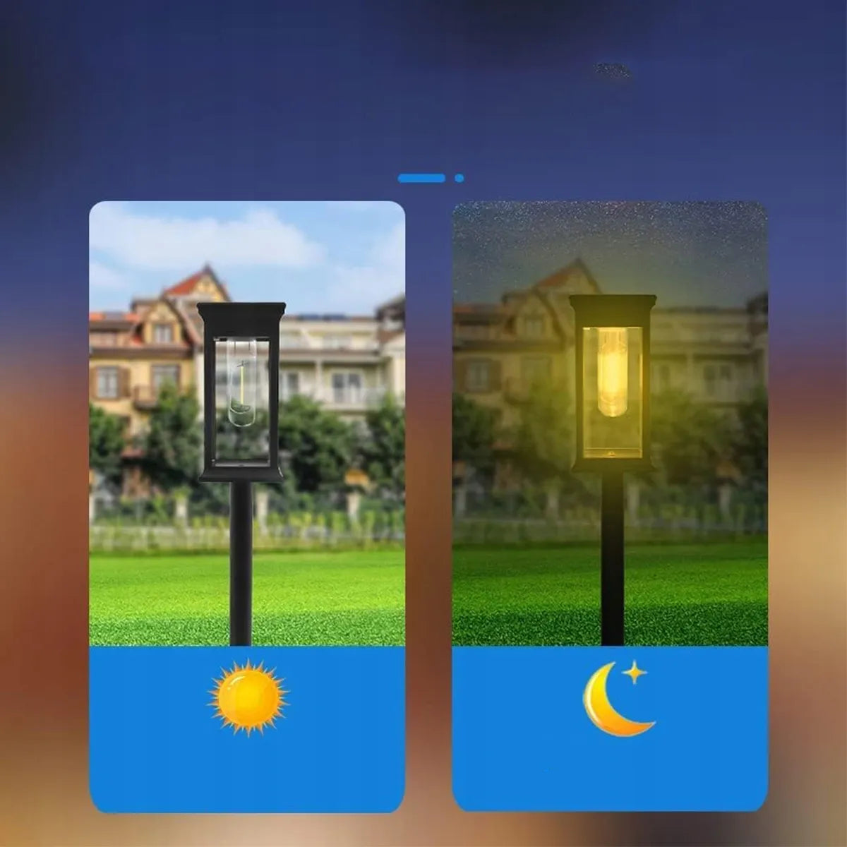 4x saulės energija varomi sodo šviestuvai, dekoratyviniai IP65 lauko žibintai