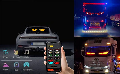 LED automobilio žibintai velnio akys DIY sunkvežimiams SUV 100*380mm IP65 USB