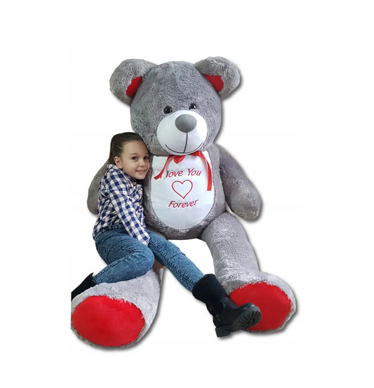 DIDELIS PLIUŠINIS MEŠKINAS MILŽINAS 200 cm. + SIUVINĖJIMAS "I LOVE YOU"