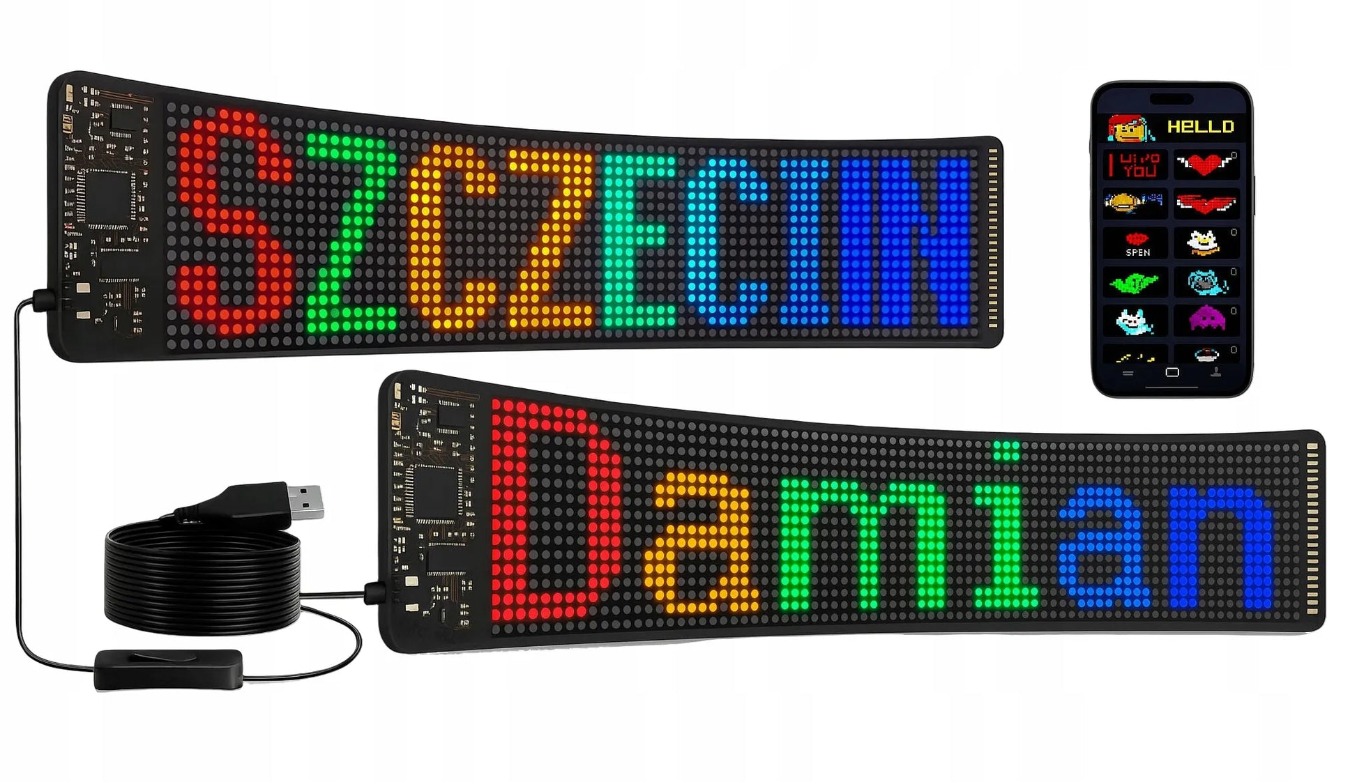 LED lenta TIR 38x10 automobilinė žinutė su programėle ir gestų signalizacijos funkcija