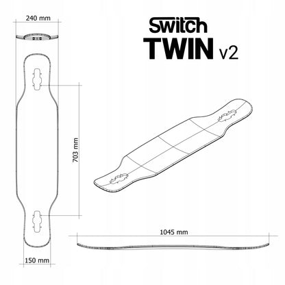Switch riedlentė Longboard TWIN 41 – freestyle Space komplektas