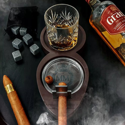 Premium rinkinys viskiui ir cigarams – dovana tėvo dienai, vyrui su stikline
