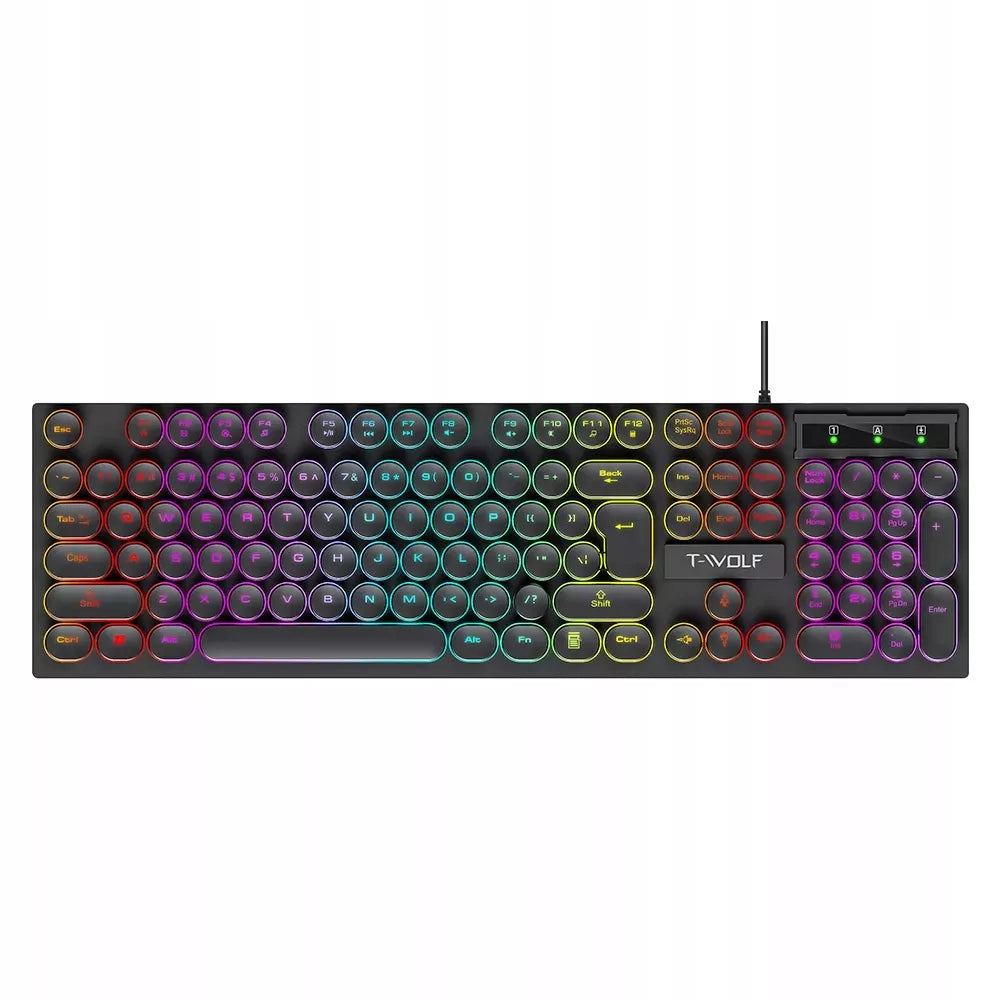 žaidėjo rinkinys žaidimų klaviatūra pelė LED RGB USB apšvietimas