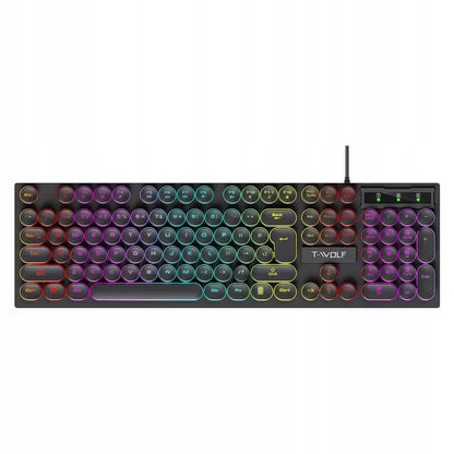 žaidėjo rinkinys žaidimų klaviatūra pelė LED RGB USB apšvietimas
