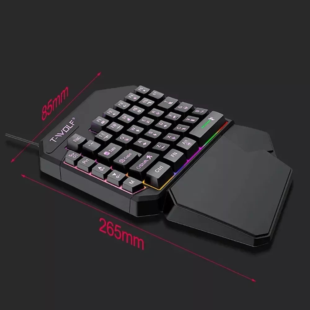 VIENOS RANKOS ŽAIDIMŲ KLAVIATŪRA RGB LED KEYPAD WSAD USB