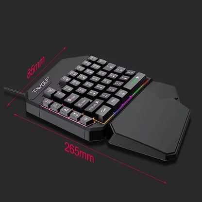 VIENOS RANKOS ŽAIDIMŲ KLAVIATŪRA RGB LED KEYPAD WSAD USB