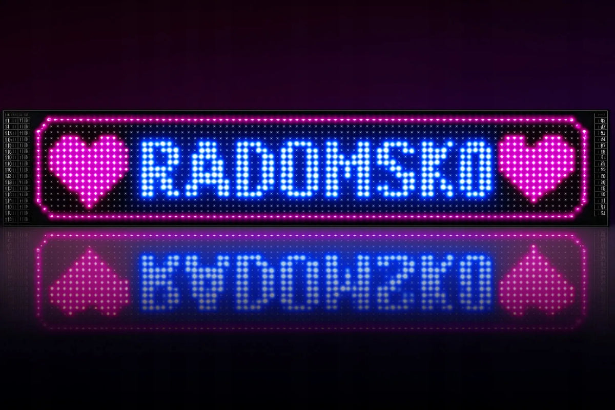 LED lenta TIR 38x10 automobilinė žinutė su programėle ir gestų signalizacijos funkcija