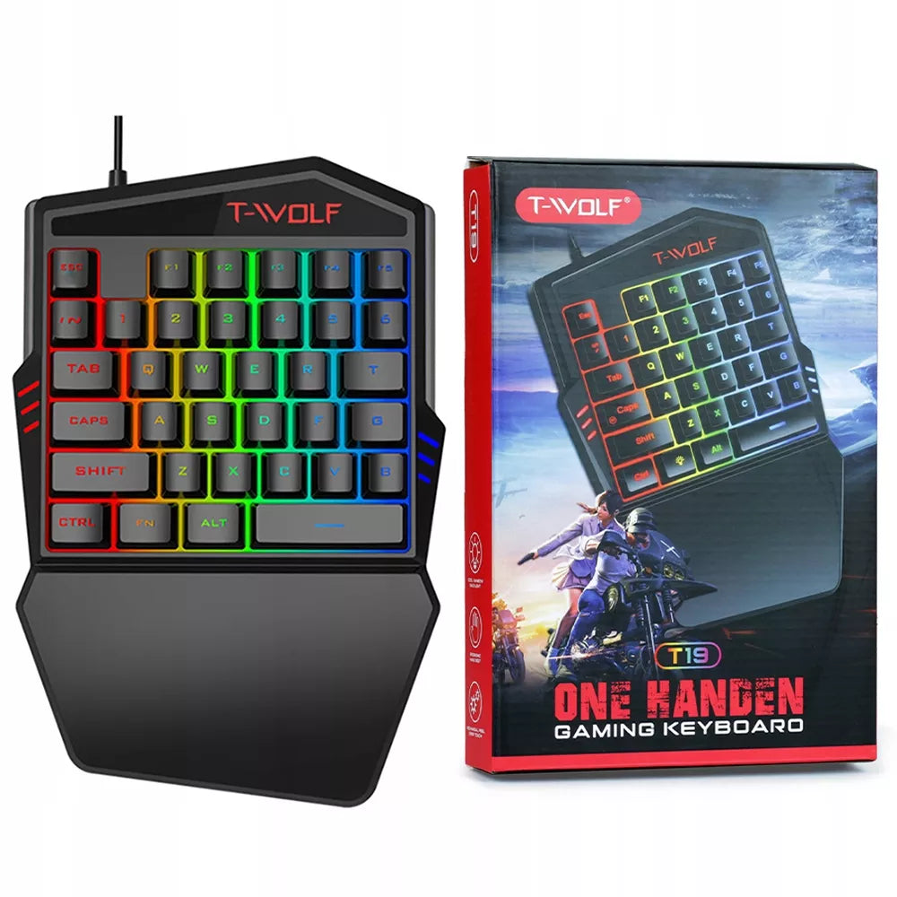 VIENOS RANKOS ŽAIDIMŲ KLAVIATŪRA RGB LED KEYPAD WSAD USB