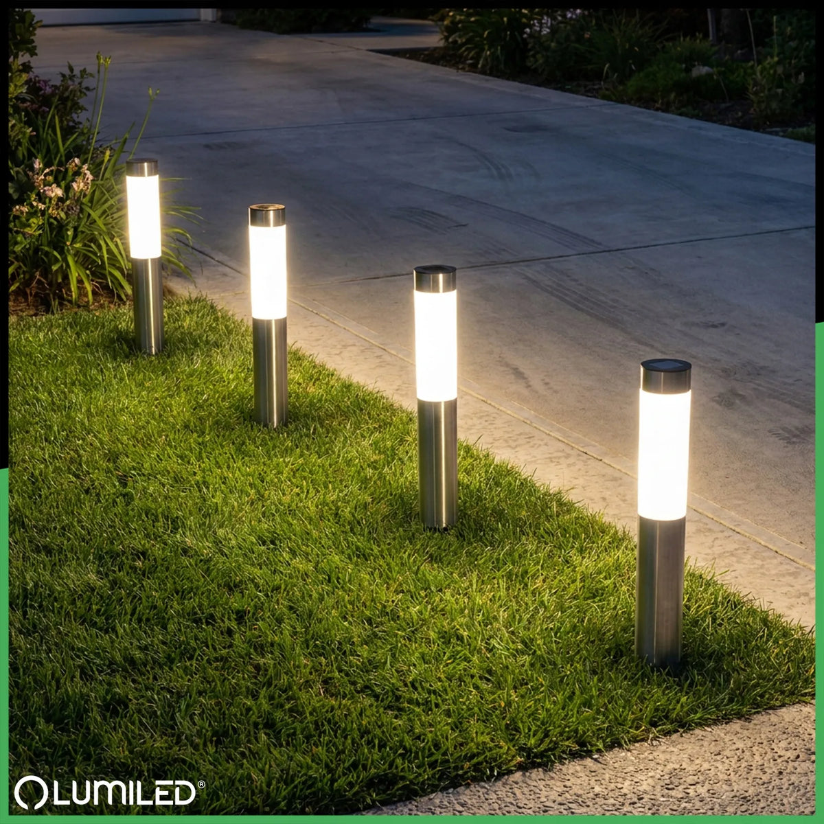 6x LED saulės sodo šviestuvai, dekoratyviniai, sodo stulpeliai