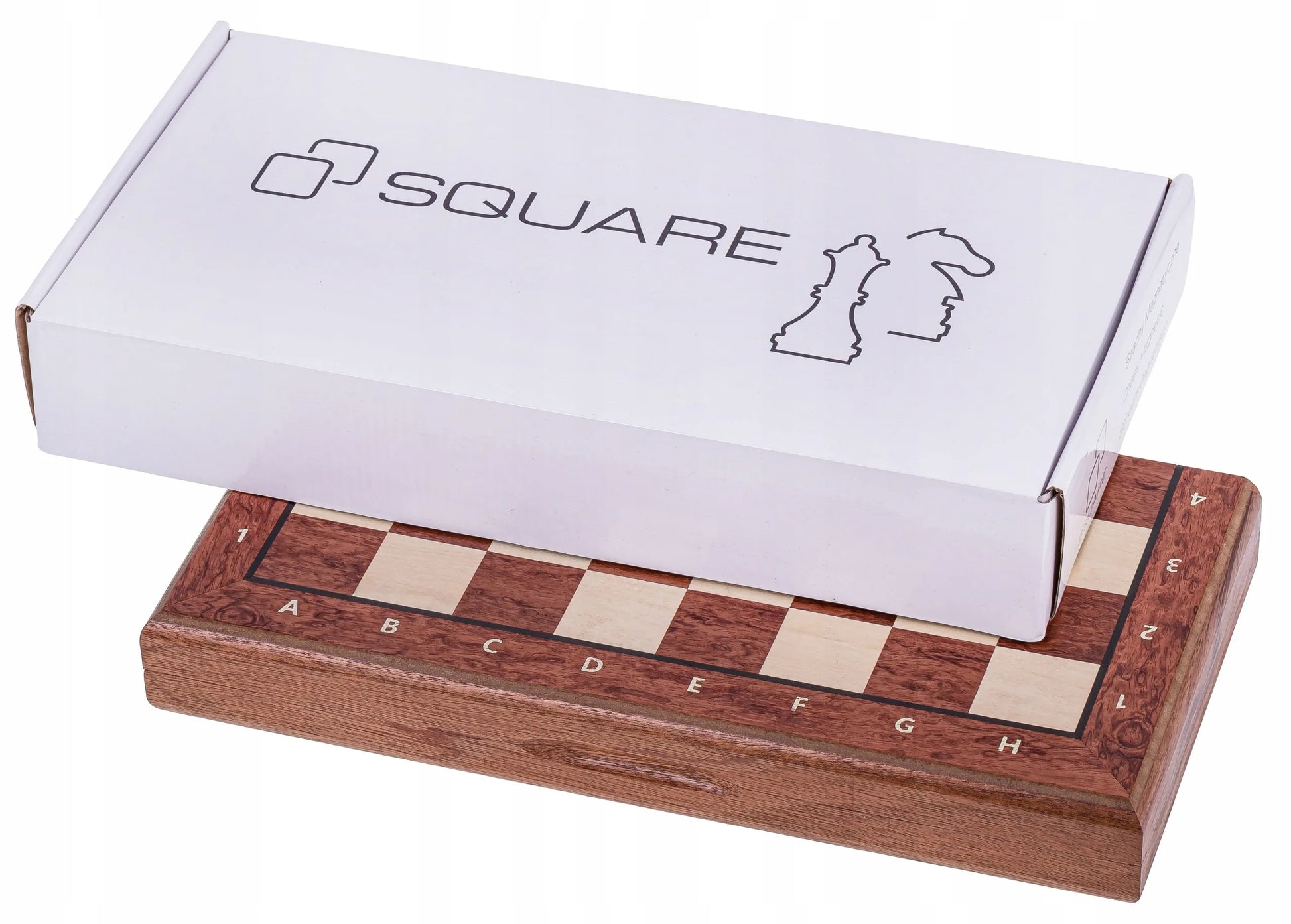SQUARE – Dideli mediniai magnetiniai šachmatai 380 – Mahonis + 2 x papildomos valdovės