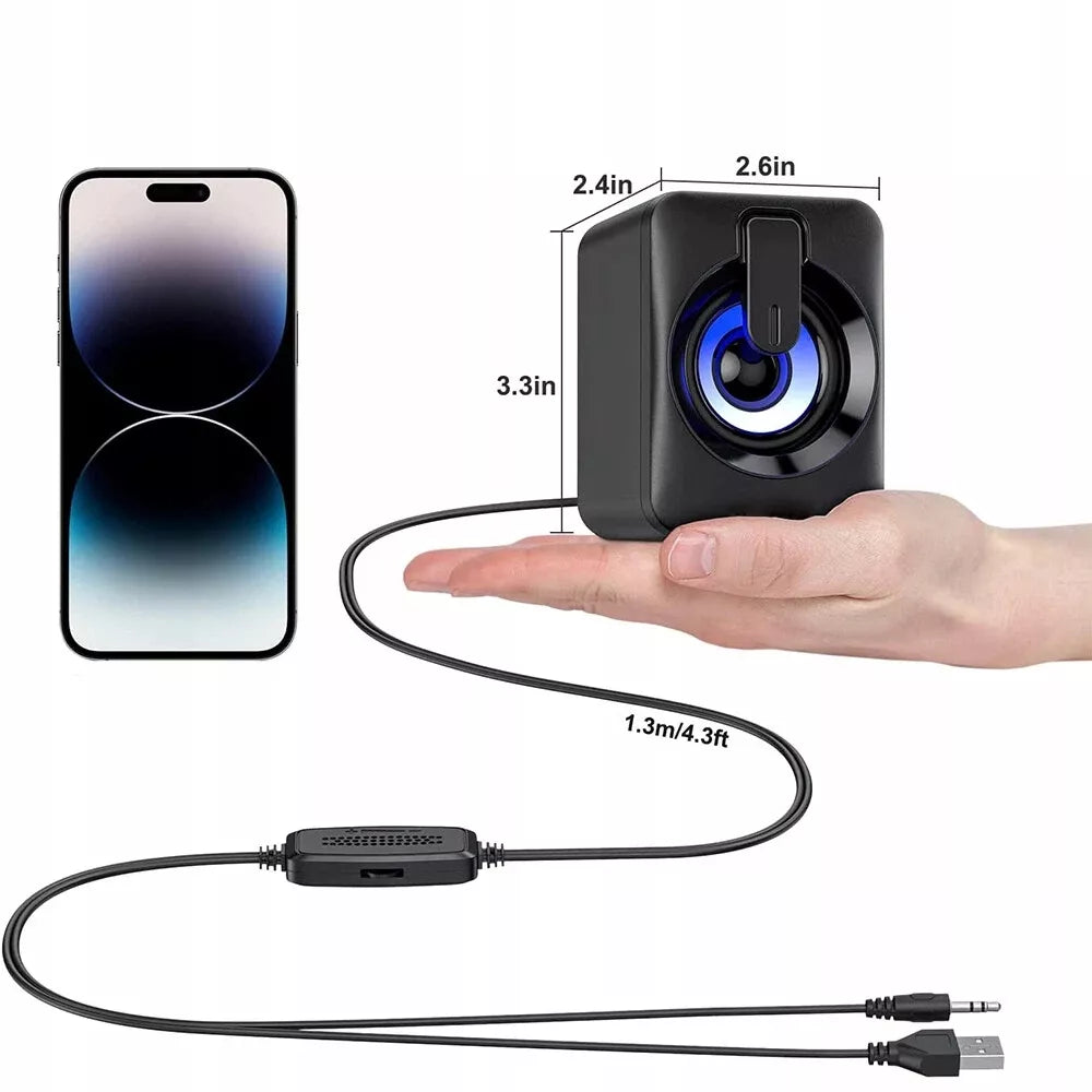 Kompiuterinės kolonėlės PC Sound Box RGB Stereofoninis Mikrofonas HIFI USB