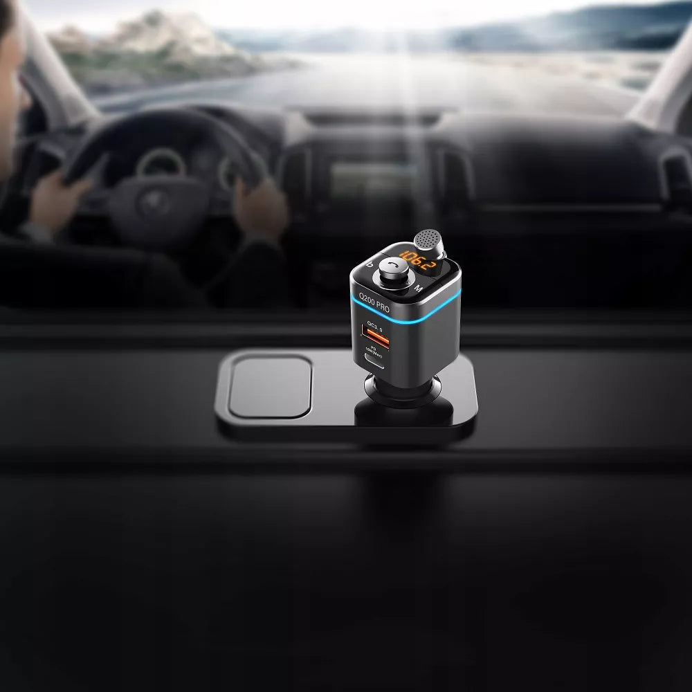 Feegar Q200 PRO transmiter FM Bluetooth z szybką ładowarką QC 4.0 42W Audio