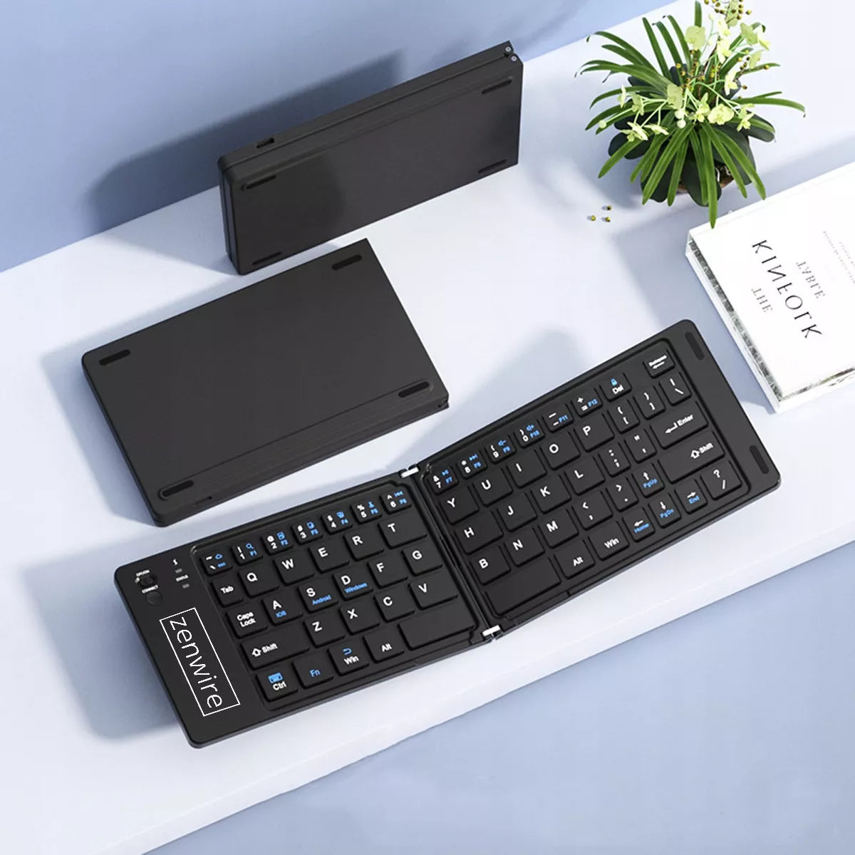 Sulankstoma Mini „Bluetooth“ belaidė klaviatūra planšetiniam komputeriui, telefonui, USB-C