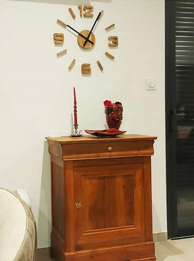 Medinis sieninis laikrodis ąžuolinis lipdomas EKO – 75 cm, didelis